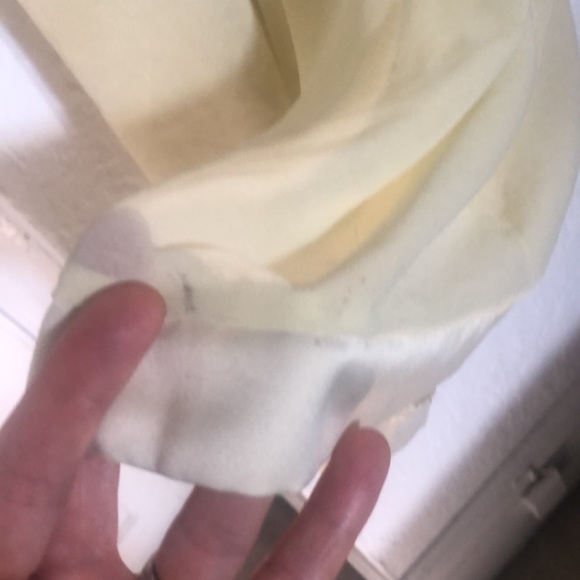 Etam size 12 pastel yellow knee length dress, gauzy w satin details and lining - Picture 6 of 10